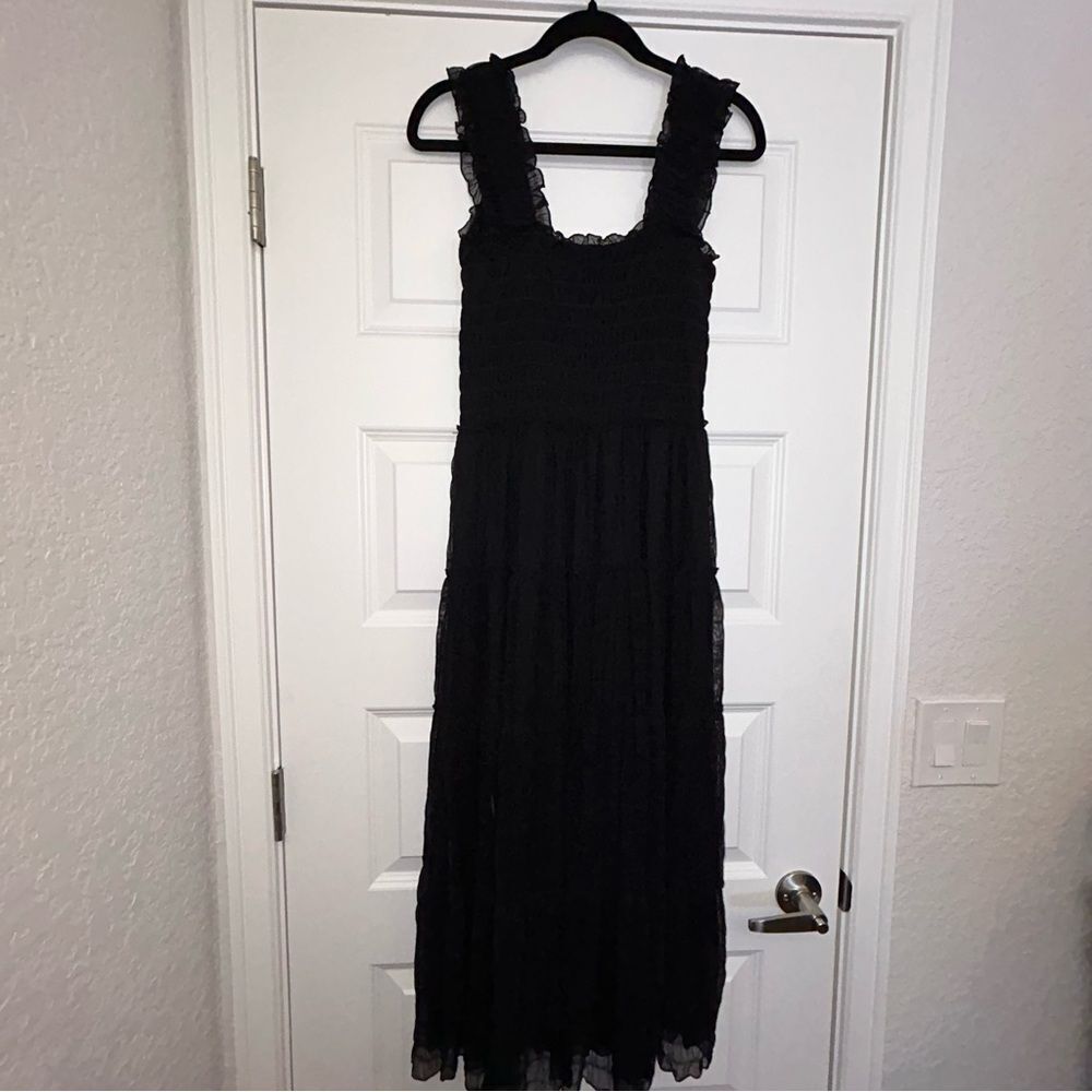 New, Max Studio Ruffle Layer Mesh Sleeveless Midi Dress - Picture 11 of 12